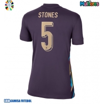 Camisa de Futebol Inglaterra John Stones #5 Equipamento Secundário Mulheres Europeu 2024 Manga Curta